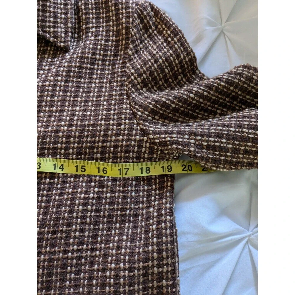 Joanna Tweed Blazer Women's M Vtg Plaid Woven Jacket Button 80s Dark Academia
